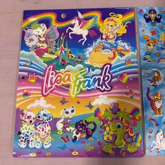 Vintage Lisa Frank Fab Friends Folder 2 Pocket complete jumbo sticker sheet