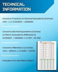 Decimal Equivalent Chart Fractions Decimals Millimeters Conversion Chart 6″ x 9″
