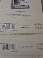 Making Memories Brushed Metal Monogram Lot (Letters: L, Q, Q / Reversible B)
