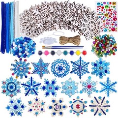 32 Set Christmas Hanging Natural Unfinished Wood Snowflake Cutouts Ornaments …