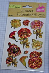 Crafter’s Square Floral Metallic Dimensional Stickers – Set of 4 – Beautiful