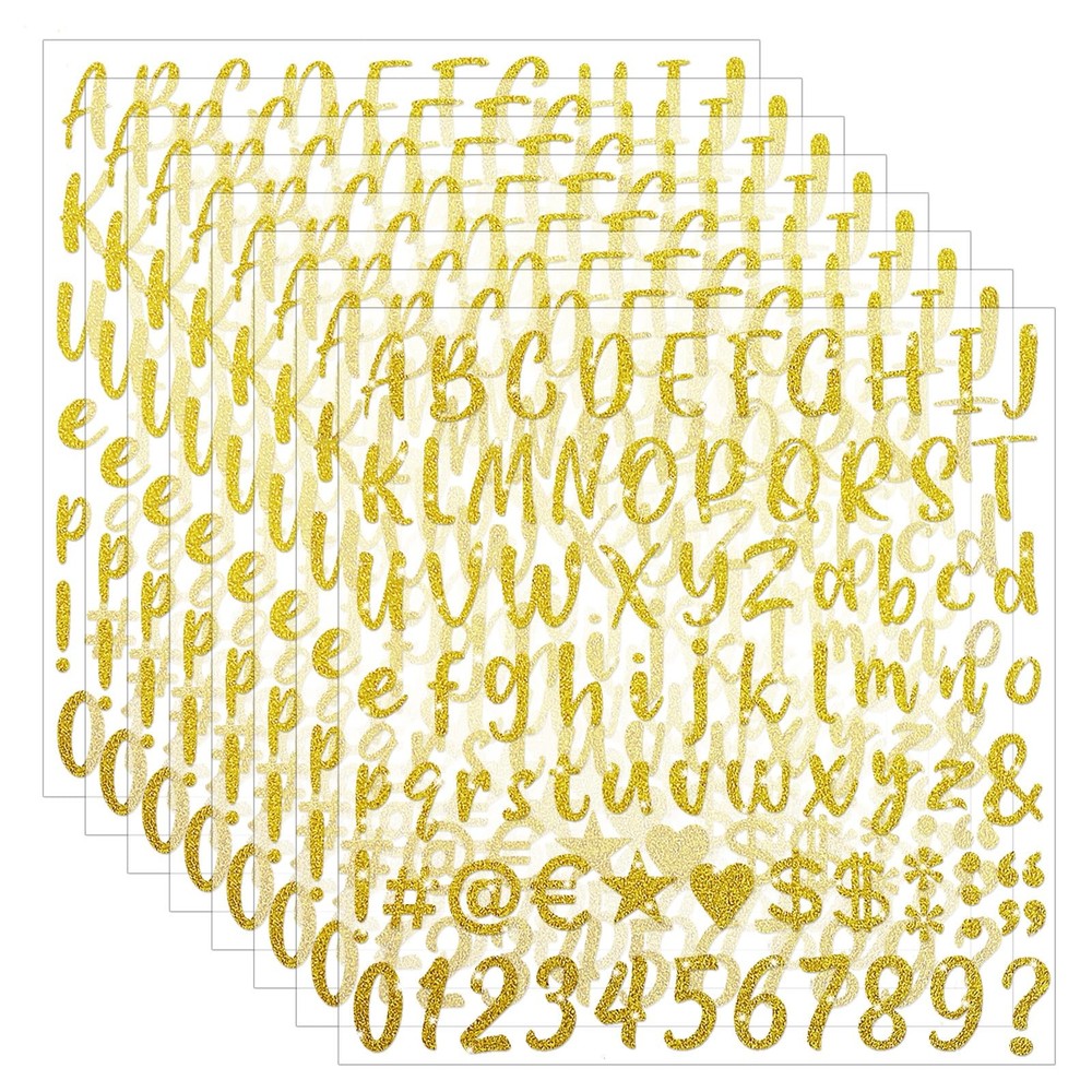 648 PCS Gold Sticker Letters,SelfAdhesive Glitter Number Stickers for Graduat…
