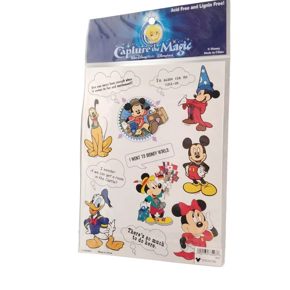 Walt Disney Capture The Magic MICKEY MOUSE Stickers 2 Sheets Disneyland