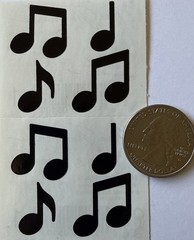 BLACK MUSIC NOTE Stickers (8pc)Mrs.Grossman’s•Base •Vintage 1983•Card Making•