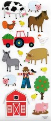 Farm Animal Cow Horse Sheep Rooster Pig Donkey Barn Scrapbook Craft Stickers
