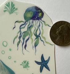 SEA CREATURE Mylar Sticker (22pc)Dolphin•Turtle•Fish•Whale •Starfish•Card Making