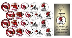 Bottle Cap Images (25mm) 1″ ~ Precut Football Cardinals Inspired (set 2)
