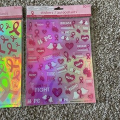 Breast Cancer Awareness Stickers: Three Packages Of 50 Stickers. New