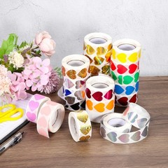 Heart Shaped Sticker 1″ Self-Adhesive Love Label Star Silver 1000 Pcs