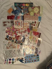 Vintage Scrapbooking Sticker Lot Dimensional Sticker Brad Die Cuts Embellishment