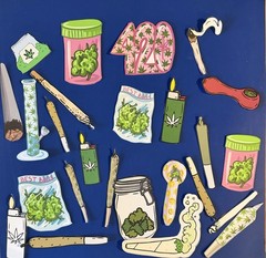 43 Pcs 420 themed junk journal/scrapbooking kit