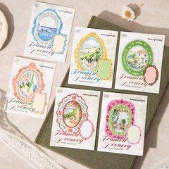 20Pcs Floral Border Frames Paper Stickers Journal Card Album Decorative Sticker