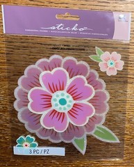 RARE Sticko Jumbo Colorful Pink Blue Petals Flowers 🌸 Large Scrapbook Stickers