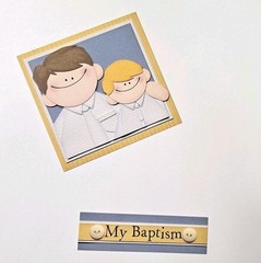 Pebbles Inc. Baptism Boy Blonde Cardstock Sticker Preacher Yellow Hair Boy