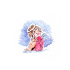 New ART IMPRESSIONS clear rubber stamp watercolor LITTLE ANGELS SET free USA shp
