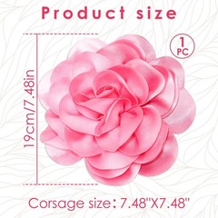 Big Flower Dainty Satin Fabric Rose Flower Brooches Large Rose Flowers Satin …