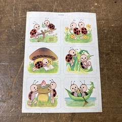 Vtg NOS Dennison Seals Anthropomorphic Lady Bugs Stickers