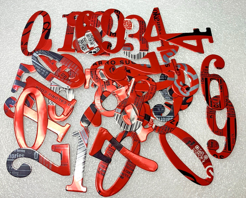 0-10 Numbers Set Handmade Die Cuts with a Recycled Aluminum Can