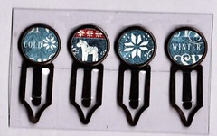 Graphic45 LET’S GET COZY #105 Antique Copper (4) Metal Clips HANDMADE