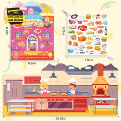 3 Sets Reusable Sticker Book,Sticker Books for Kids,Puffy Stickers for Toddlers,