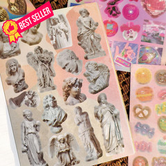 Bomichi Cute Sticker Book, Y2K Vintage Grunge Kawaii Retro Aesthetic Cat