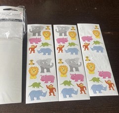 Mrs Grossman’s Stickers Chubby Jungle Animals Safari Lion Elephant Rhino Monkey