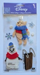 Winnie The Pooh Snowman & Sled Disney Scrapbooking Stickers