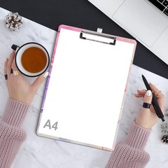 Fashion Clipboard, A4 Letter Size Wooden Decorative C-pink Purple Marble