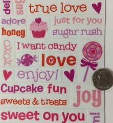 LOVE CLEAR MYLAR Stickers(3.5″x 11″) Valentine’s Day•Sweetie•Sugar•Crush •Hugs••