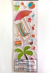 Lot of 2 Pkgs SandyLion Puffy BEACH Stickers Chair Umbrella Coconut Sand Castle
