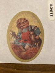 Oval Easter Rare Antique Are Bunny Eggs Sticker Sheet (missing Some) HTF Vintage