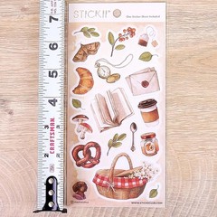 Autumn Picnic Stickers – Food, Books, and Nature Sticker Sheet – Crafts