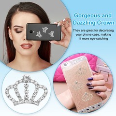 20Pcs Crown Charms, 1.3″ x 0.98″ Mini Metal Rhinestone Crown, Silver