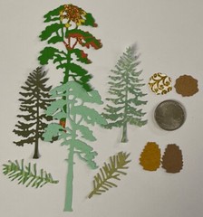 FOREST TREE Die-Cuts(10pc) Pinecone•Yard•Evergreen•Outside•Card Making•Scrapbook