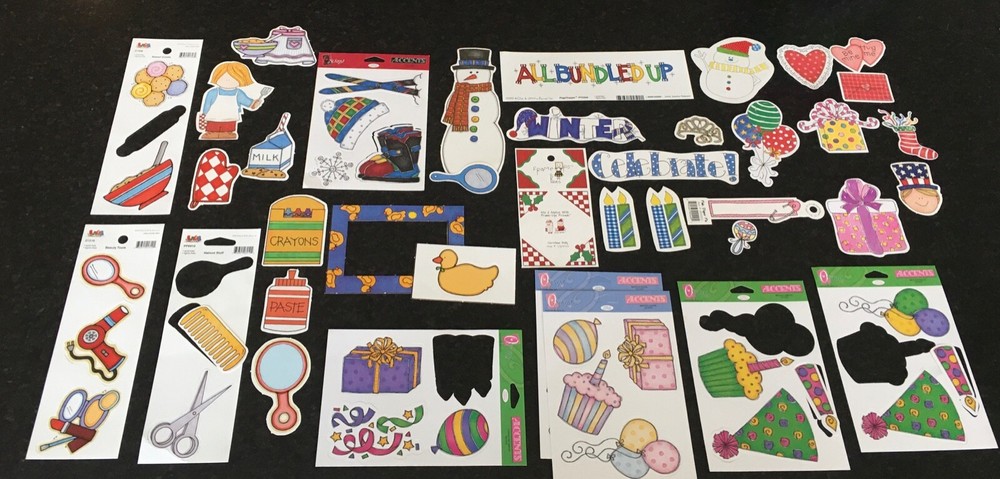 Mixed Lot Of Scrapbook Scrapbooking Accents Cut-Outs Various Themes
