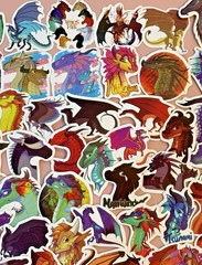 WINGS OF FIRE Stickers/Decals~60 Pieces~Book Series~Comes in Cute Bag~FAST SHIP!