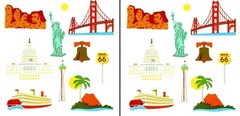 Grossman’s USA US Landmarks Symbols Scrapbook Stickers 4 sheets Rushmore Travel