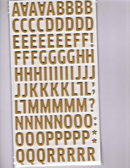 Dear Lizzy WOODLAND ALPHABET (2) SHEETS GOLD FOIL ON FOAM THICKERS