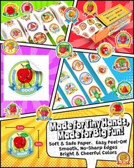 Reward Smelly Roll Stickers for 4 Rolls, 1200 PCS 4 Scent Scratch and Sniff S…
