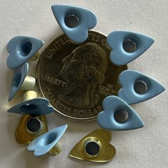 BABY BLUE PRIMITIVE HEART ALUMINUM EYELET(10pc)Boy•Love•Card making•Scrapbooking