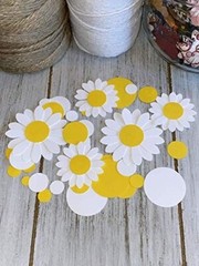 Daisy Flower Confetti – Daisy circle Confetti – 100 pcs – Table Decorations