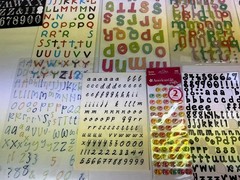 Mixed Lot of Scrapbooking Stickers, Open Packages, Partially Used, Many Brands