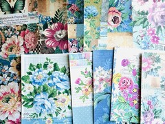 Scrapbook Junk Journal Collage Art Paper Crafting Kit 12 Pages Each 8.5×11” #BE6