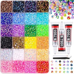34000Pcs Resin Jelly Rhinestones for Bedazzling, Multicolor 3mm Flatback Gems…