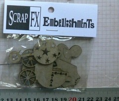 CHIPBOARD DieCut BABY PRAM, RATTLE, DUMMY, BOTTLE – 1 Style Choice Scrap FX B
