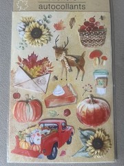 Autumn Themed Three Dimensional Stickers, Includes 14 Stickers, New In Package!