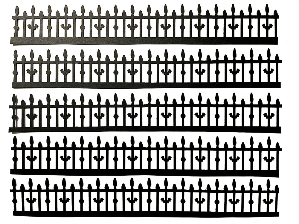8″ SPOOKY OLD FENCE, FENCE’S w/ BATS BORDER SILHOUETTE DIE CUT/ CUTS