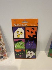 Lot of 3 pc Stickety Doo-Da HALLOWEEN Ghost Monster Cat Vampire Bat 2 Sheets NIP