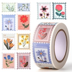 500PCS Flower Stamp Stickers 10 Styles Cartoon Floral Colorful