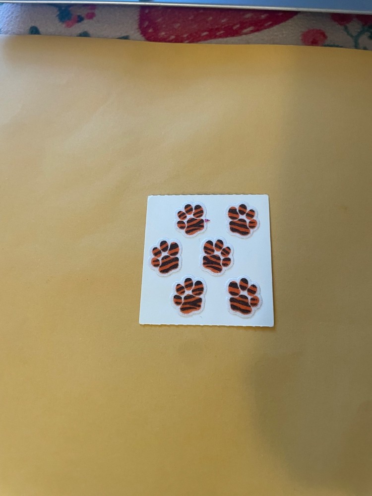 Vintage 1980s Sandylion Fuzzy Tiger Paw Stickers